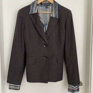 Classic Suit Jacket 2 Button Front Kasper Charcoal Gray Si…